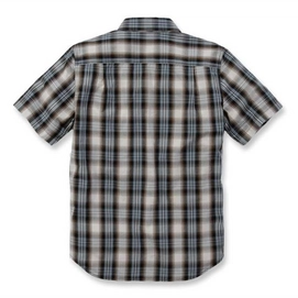 Blouse Carhartt Men S/S Essential Open Collar Shirt Plaid Steel Blue