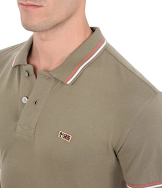 Polo Napapijri Men Taly SS Stripe Khaki