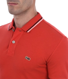 Polo Napapijri Men Taly SS Stripe Bright Red