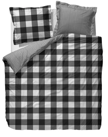 Dekbedovertrek Essenza Checkerboard Black Satijn