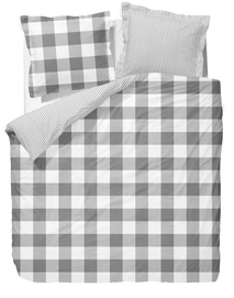 Dekbedovertrek Essenza Checkerboard Grey Satijn