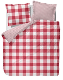 Dekbedovertrek Essenza Checkerboard Red Satijn