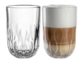 Tazza Caffe Latte Macchiato in vetro Leonardo Gocce 390 ml, Set da 2, Tipo 3