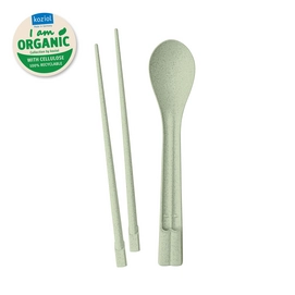 Bestekset Koziol Dynasty Chopsticks en Lepel Set Organic Green