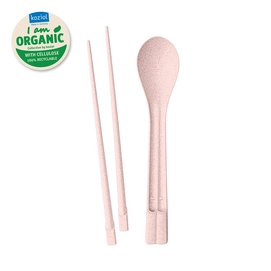 Bestekset Koziol Dynasty Chopsticks en Lepel Set Organic Pink