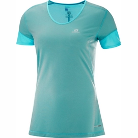T-Shirt Salomon Women Trail Runner SS Blue Curacao Charcoal