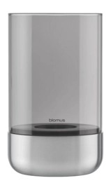 Windlicht Blomus Calma Stainless Steel Matt Glass Smoke Medium