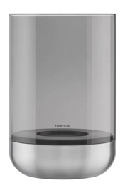 Windlicht Blomus Calma Stainless Steel Matt Glass Smoke Large