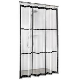 Shower Curtain Sealskin Brix PEVA Transparent Black 180 x 200 cm