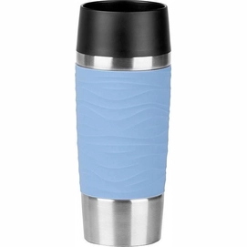 Thermos Mug Emsa Travel Mug With Silicone Sleeve Wavy Blue 360ml