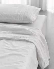 Taies d'oreiller Essenza Avery White Percale (65 x 65 cm)