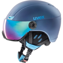 Casque de Ski Uvex Hlmt 400 Visor Style Navy Blue Mat