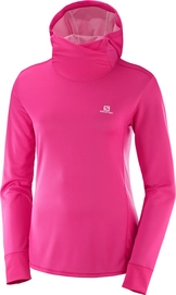 Pullover Salomon Agile LS Hoodie Pink Yarrow Pink Mist Damen