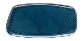 Piatto da portata asimmetrico in porcellana Rosenthal Junto 30 x 15 cm, Blu Oceano