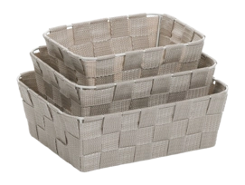 Storage Basket Kela Alvaro Silver (Set of 3)