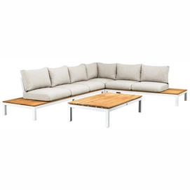 Loungeset Suns Memphis Hoekopstelling 3-Seater Rechts Matt White / Soft Grey (4-delig)