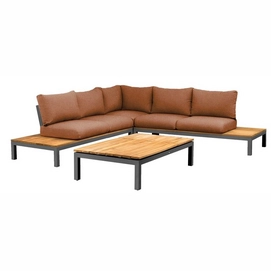 Loungeset Suns Memphis Hoekopstelling Matt Royal Grey / Terra Coral (4-delig)