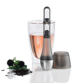 Theezeef AdHoc Santea Staand Met Zandloper Lichtzwart 21,5 cm