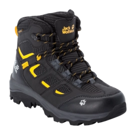 Hiking Boots Jack Wolfskin Kids Vojo Texapore Mid Black Burly Yellow