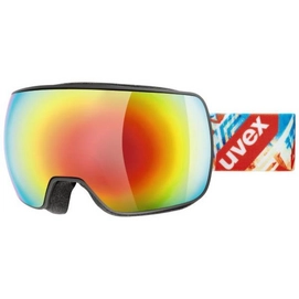 Skibril Uvex Compact FM Black Mat Mirror Rainbow Rose S3
