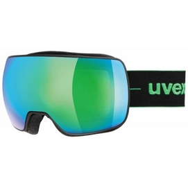 Skibrille Uvex Compact FM Black Mat Mirror Green Clear S3