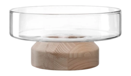 Alzatina decorativa in vetro con base Leonardo Legno Ø 27 cm / 3 L, Trasparente