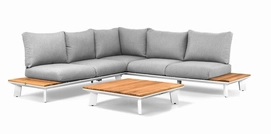 Loungeset Suns Denver Eckgarnitur Matt White / Blended Grey (3-teilig)