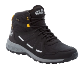 Chaussures de Randonnée Jack Wolfskin Men Woodland 2 Texapore Mid Black Burly Yellow XT