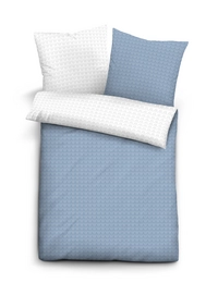 Bettwäsche Biberna Geometrie Vi Eisblau Mako Satin