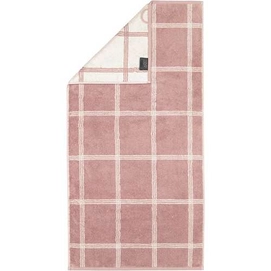 Asciugamano Cawö Luxury Home Two-Tone Grafik 50 x 100 cm, Set da 3 pezzi, Rosa Magnolia