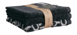 Gezichtsdoekje Cawö Mix Black (Set van 3)