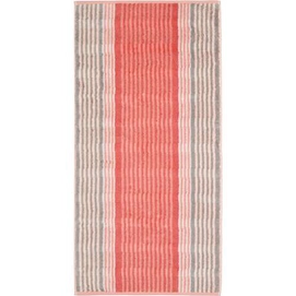 Serviette de Toilette Cawö Noblesse Harmony Stripes Coral (Lot de 3)