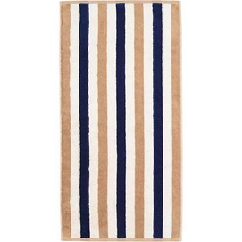 Asciugamano Cawö Coast Stripes 50 x 100 cm, Set da 3 pezzi, Blu / Naturale