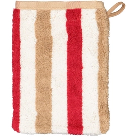 Washandje Cawö Coast Stripes Red/Nature (Set van 6)