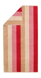 Telo doccia Cawö Coast Repeat 70 x 140 cm, Rosso / Naturale