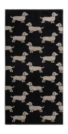 Douchelaken Cawö We love Dogs Black/Beige
