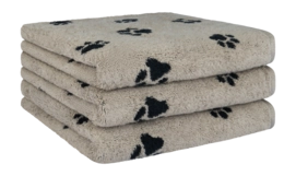 Hand Towel Cawö We Love Dogs Paws Black/Beige (Set of 3)