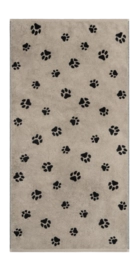 Douchelaken Cawö We love Dogs Paws Black/Beige