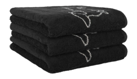 Hand Towel Cawö We Love Dogs Companion Black/Beige (Set of 3)