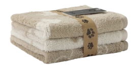 Gezichtsdoekje Cawö We love Dogs Mix Nature/Beige (Set van 3)