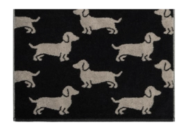 Gastendoek Cawö We love Dogs Black/Beige (Set van 6)