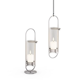 Kandelaar Höfats Oval Candle 35 Zilver