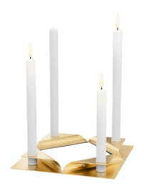 Kandelaar Höfats Square Candle Goud (Set van 4)