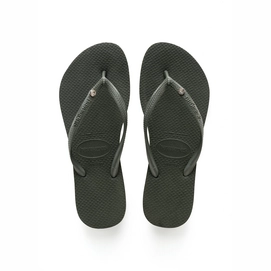 Tong Havaianas Slim Crystal Glamour SW Olive Green