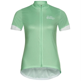 Maillot de Cyclisme Odlo Femmes S/U Collar S/S Full Zip Essential Hemlock White-L