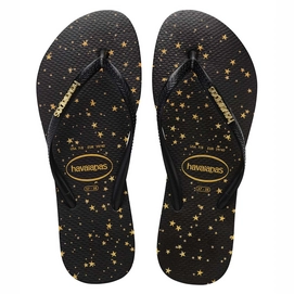 Slipper Havaianas Women Slim Metallic Print Black Light Golden