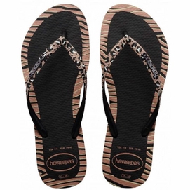 Tongs Havaianas Femme Slim Animaux Mode Black-Taille 37 - 38