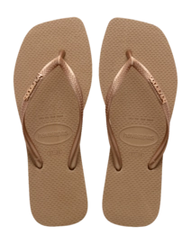 Flip Flops Havaianas Square Logo Metallic Damen Roségold