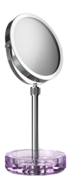 Make-up Spiegel Decor Walther Kristall KSA mit Schälchen Violett Chrom (4x + 1x Vergrößerung)