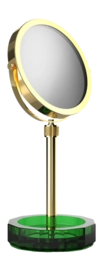 Make-up Spiegel Decor Walther Kristall KSA Met Schaaltje Groen Goud 24 Karaat (4x + 1x magnification)